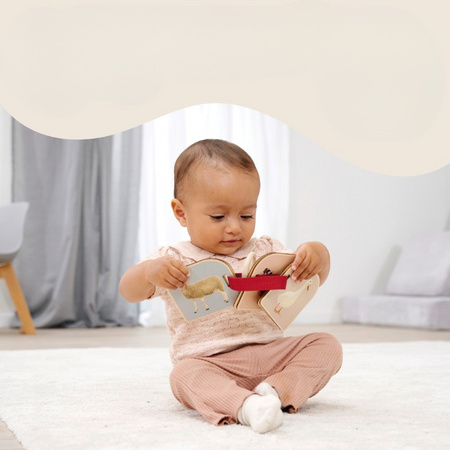 Montessori Drewniana Książka Edukacyjna Zwierzęta 7 Elementów