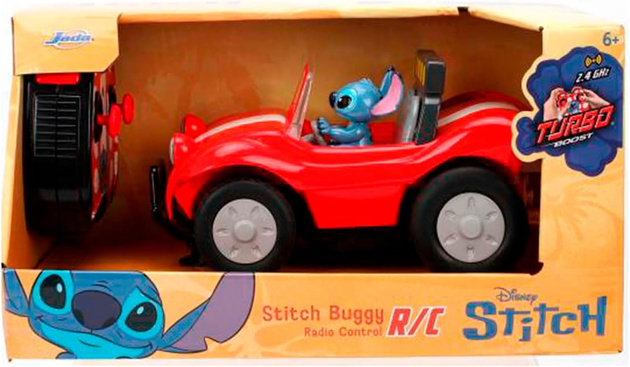 Disney Zdalnie Sterowany pojazd czerwony Buggy z figurką Stitcha RC