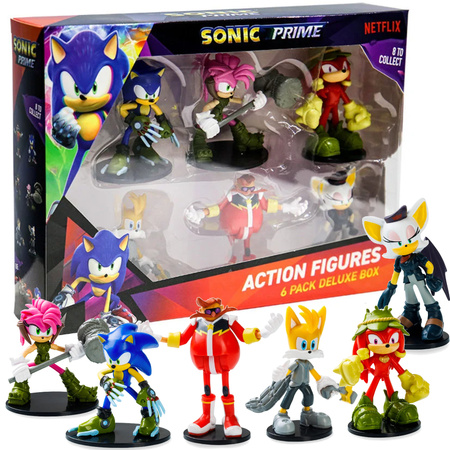 Sonic Prime Zestaw 6 figurek z akcji 4-8 cm Kolekcjonerskie