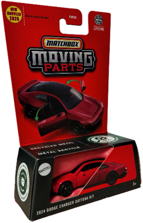 Matchbox Moving Parts auto Dodge Charger Daytona R/T 2024 Czerwony Samochód
