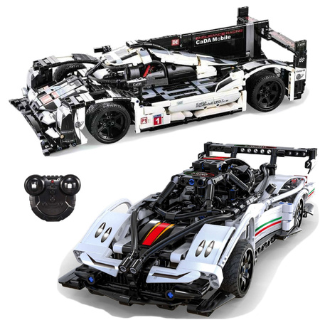 Klocki CaDA sportowy samochody wyścigowe Wyścigówka Białe Auto + Z-Wind RC 2043 el.