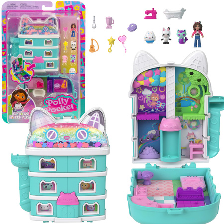 Polly Pocket Zestaw Kompaktowy z figurkami Koci Domek Gabi Gabby's Dollhouse