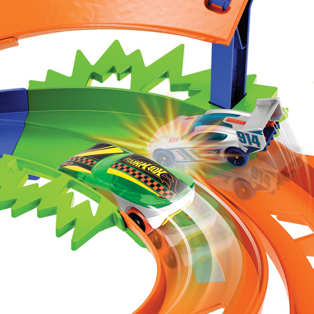 Hot Wheels Stunt Tracks Whip Around Raceway tor samochodowy + 2 pojazdy