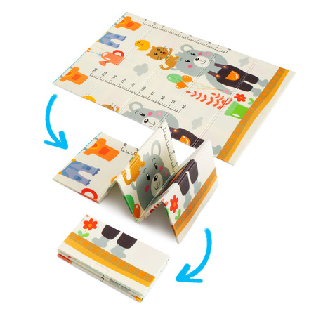 Humbi Dwustronna Składana Mata Piankowa Edukacyjna z pianki XPE 120x180 Miarka Ulice