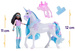 Unicorn Academy Akademia Jednorożców Zestaw Figurki Layla & Glacier dziewczyna i jednorożec + akcesoria