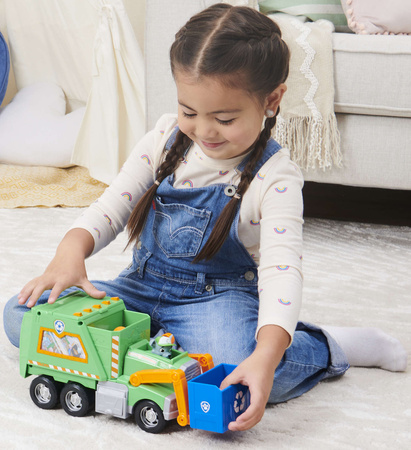 Psi Patrol Duża Śmieciarka Rocky Pojazd Do Recyklingu 38 CM + Figurka