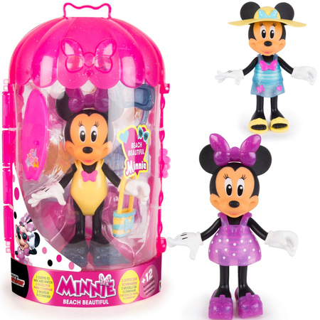 Disney Myszka Minnie Mini Lalka Plażowa + szafa stroje