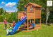 Plac zabaw drewniany ogrodowy MyHouse Free Time Beach domek, zjeżdżalnia, ławki, drabinka, kierownica