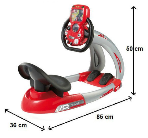 Symulator jazdy samochodem dla dzieci Smoby V8 driver z ruchomymi pedałami