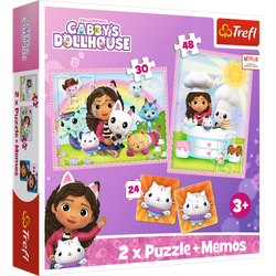 Koci Domek Gabi 2w1 Puzzle 78 elementów + gra memory 3+ lata Trefl