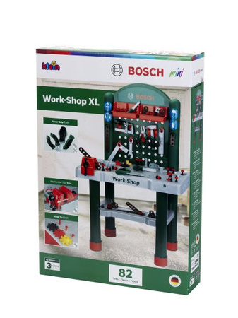 Duży Warsztat Zestaw z Narzędziami dla Dzieci Bosch 82 elementy Srebrny