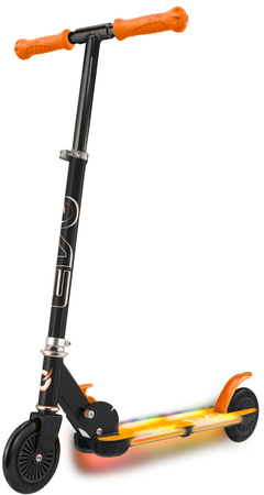 EVO Składana Regulowana Dwukołowa Hulajnoga dla Dzieci Light Flash Pomarańczowy Świecący Podest