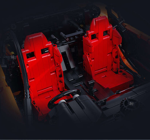 Klocki konstrukcyjne CaDA Zdalnie sterowane auto 56 cm pomarańczowy samochód pojazd wyścigówka Mazda RX-7 3305 elementów RC