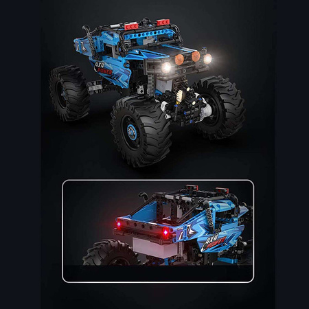 Zestaw CaDA Klocki Zdalnie sterowane Niebieski Monster Truck 699 el. i Pojazd Blue Knight-500 325 el.