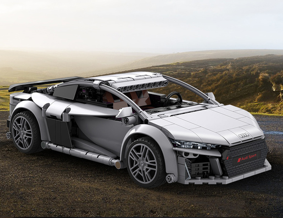 Klocki konstrukcyjne CaDA wyścigówka Samochód wyścigowy zdalnie sterowany Audi R8 Coupe Auto sportowe 536 elementów RC