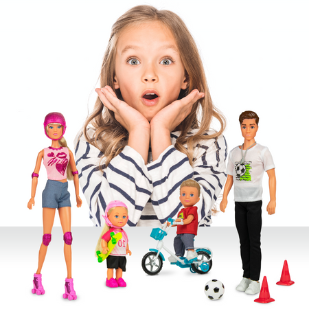 OUTLET Steffi Love Zestaw lalek rodzina sportowa Steffi, Kevin i dzieci WADLIWY