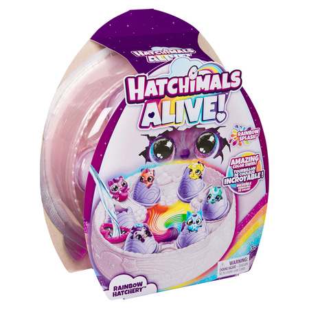 Hatchimals Alive! Rainbow Hatchery zestaw 6 figurek w jajkach + akcesoria