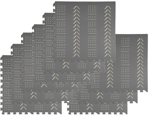 Humbi Mata piankowa Puzzle piankowe 9 szt. szary we wzór 180 x 180 x 1 cm