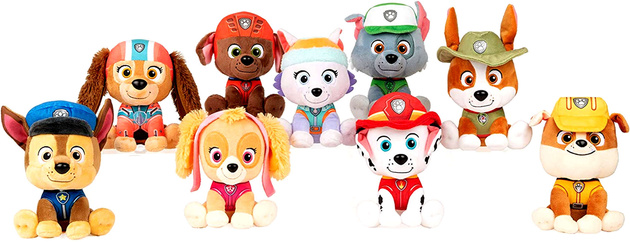 Psi Patrol Liberty I Skye Zestaw Maskotek The Mighty Movie 16 cm i 23 cm