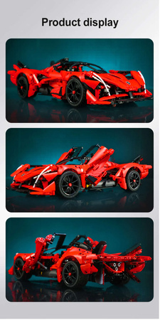 Klocki CaDA Duży samochód sportowy APE Supercar + pojazd miejski Zdalnie sterowany RUF CTR 2017 2045 el