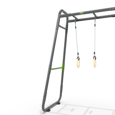 Plac zabaw ogrodowy Drążki gimnastyczne GetSet MB310 Małpi gaj: poręcze, pozioma drabinka, drążek, kółka, huśtawka, trapez, siatka do wspinaczki