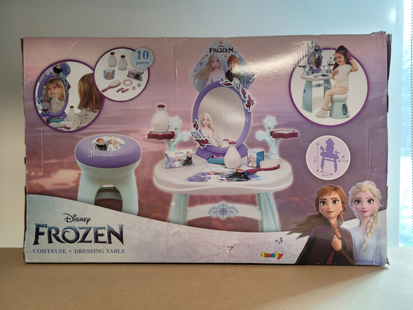 OUTLET Disney Frozen Kraina Lodu Toaletka z taboretem i lustrem 2w1 + 10 akcesoriów USZKODZONE OPAKOWANIE