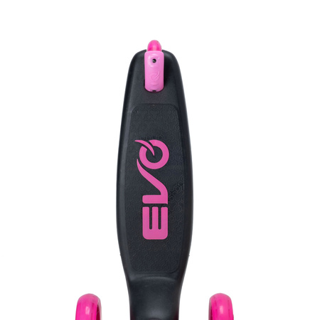 EVO Regulowana Trójkołowa Hulajnoga dla Dzieci Eclipse Różowa Świecące kółka i Podest