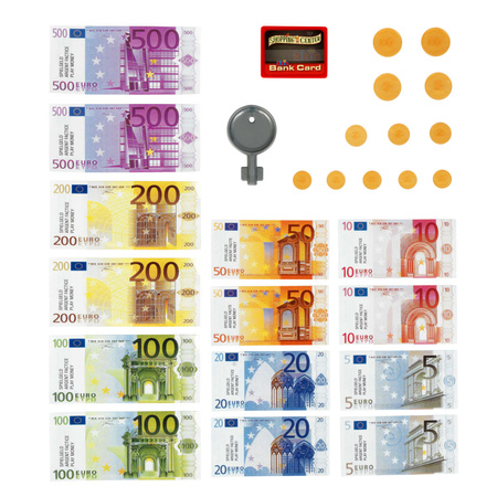 Elektroniczna kasa sklepowa + zabawkowy koszyk na zakupy z akcesoriami dla dzieci AGD 3+