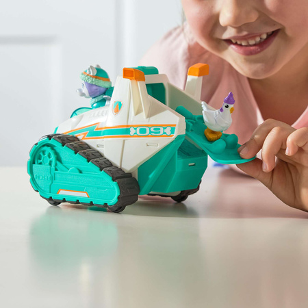 Psi Patrol Pojazd Skuter śnieżny z wyrzutnią Deluxe figurka Everest + kura Chickaletta