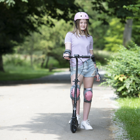 Evo Składana Dwukołowa Hulajnoga Miejska Street Rider 200 Czarna ze Stopką i Hamulcem ręcznym 8+