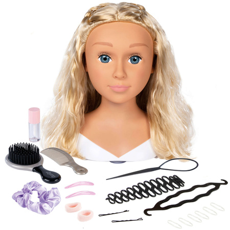 Duża Głowa do stylizacji czesania włosów Fryzjer + akcesoria do ozdabiania włosów