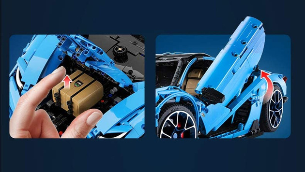 Klocki konstrukcyjne CaDA Master Duże Auto Sportowe 59 cm Super Car Niebieski Samochód 3842 elementów