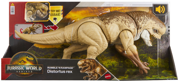 Figurka Dinozaur Jurassic World Odrodzenie Groźne Natarcie Distortus Rex 50 cm