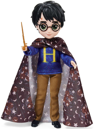 Lalki figurki kolekcjonerskie Harry Potter i sowa Hedwiga oraz Brilliant Hermiona Granger z kociołkiem i rudy kot Krzywołap + akcesoria 20 cm