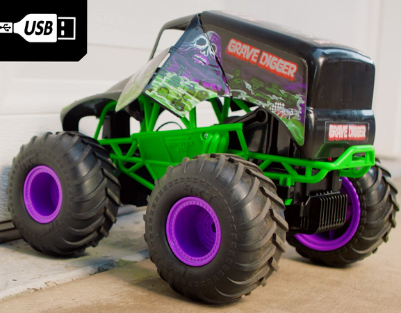 Monster Jam Smash & Bash Grave Digger duży zdalnie sterowany RC