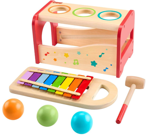 Drewniane cymbałki z przebijakiem Ławka z Ksylofonem dla Maluchów