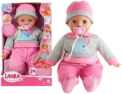 Simba lalka Laura gaworząca 40 cm ze smoczkiem i butelką WADLIWA