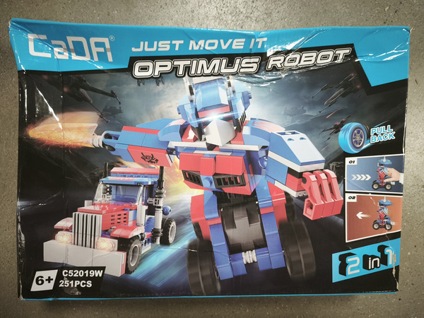 OUTLET Klocki konstrukcyjne CaDA Optimus Robot Ciężarówka 2w1 Pull-back 251 elementów USZKODZONE OPAKOWANIE