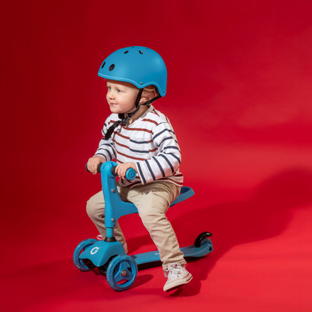 Evo Regulowana Trójkołowa Hulajnoga dla Dzieci 2w1 Jeździk Cruiser z Siedziskiem Jasnoniebieski