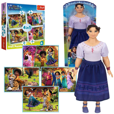 Lalka Luisa 29 cm + Puzzle 4w1 207 el. Nasze magiczne Encanto