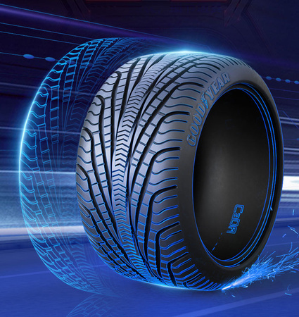 CaDA Zestaw licencjonowanych opon Goodyear 1:8 do pojazdów RC i modeli statycznych 4 elementy D013-003