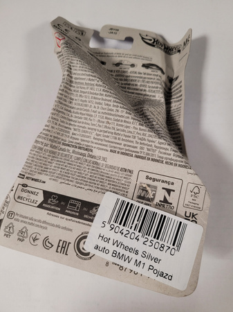 OUTLET Hot Wheels Silver auto BMW M1 Pojazd Osobowy Pomarańczowy Samochód USZKODZONE OPAKOWANIE