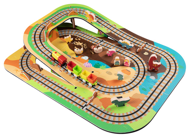 Mata Piankowa Deluxe 3D Park Dinozaurów - Zestaw Edukacyjny 61 Elementów 3W1 Dino Park