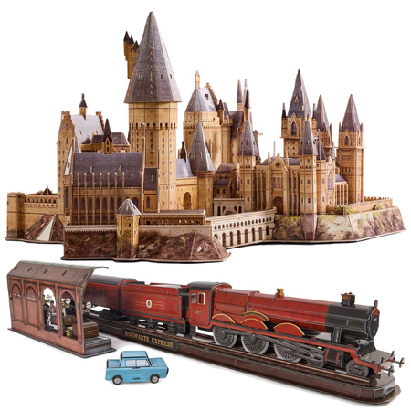 Puzzle 4D Build Harry Potter Hogwarts Zamek i pociąg Express modeli 3D do złożenia