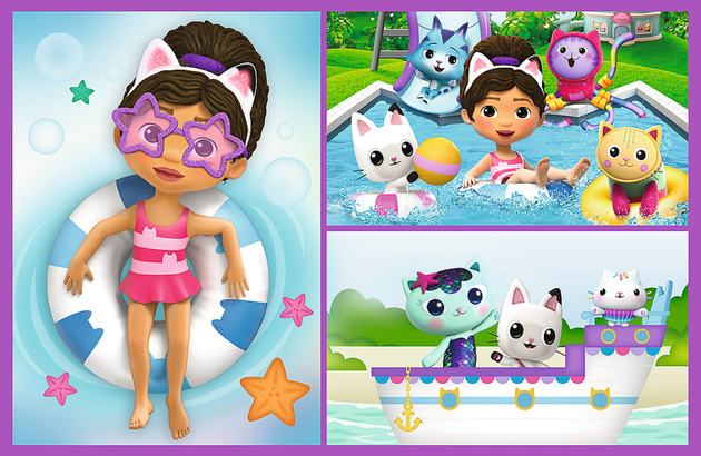 Puzzle Trefl 2 x 70 Koci Domek Gabi Baw się z Gabi Gabby's Dollhouse