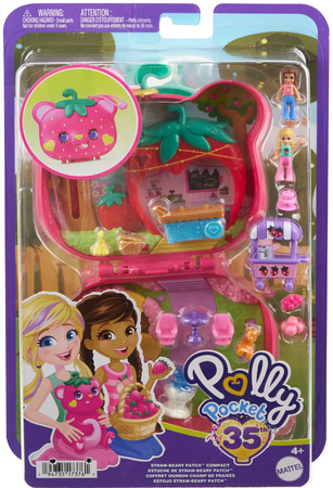 Polly Pocket Zestaw Kompaktowy Truskawkowy Miś figurki + akcesoria