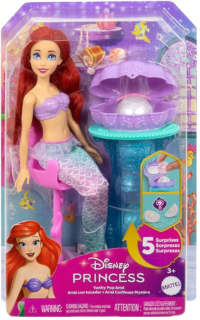 Muszelkowa toaletka Disney Księżniczka Arielka Lalka Mała Syrenka z Toaletką + akcesoria