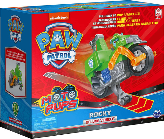 OUTLET Psi Patrol Moto Pups Rocky figurka i motocykl deluxe Spin Master PRODUKT WADLIWY