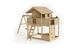 Plac zabaw drewniany ogrodowy Galaxy Sunshine KDI domek, 2x huśtawka, piaskownica, skrzynia piknikowa, ścianka wspinaczkowa, drabinka