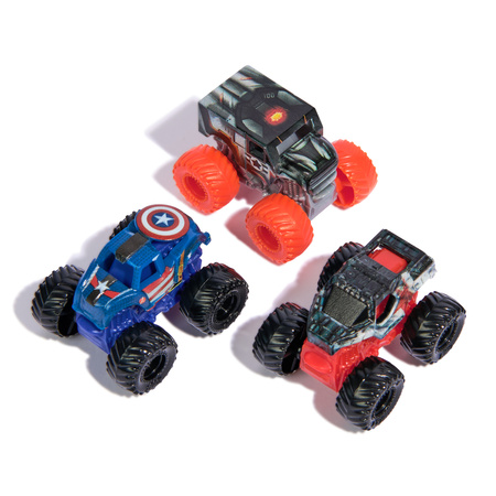 Monster Jam zestaw 3 auta Mini Jams Marvel Winter Soldier Captain America War Machine